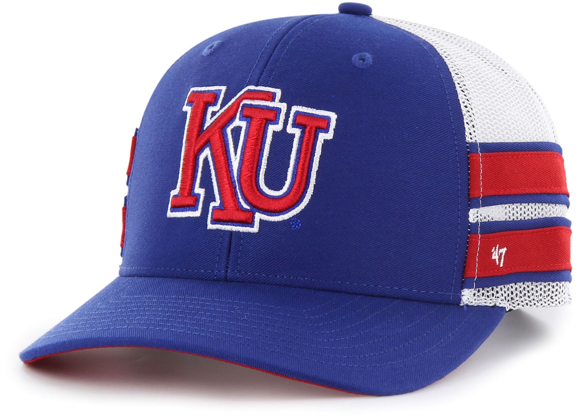 '47 Men's Kansas Jayhawks Blue Straight 8 Trucker Adjustable Hat