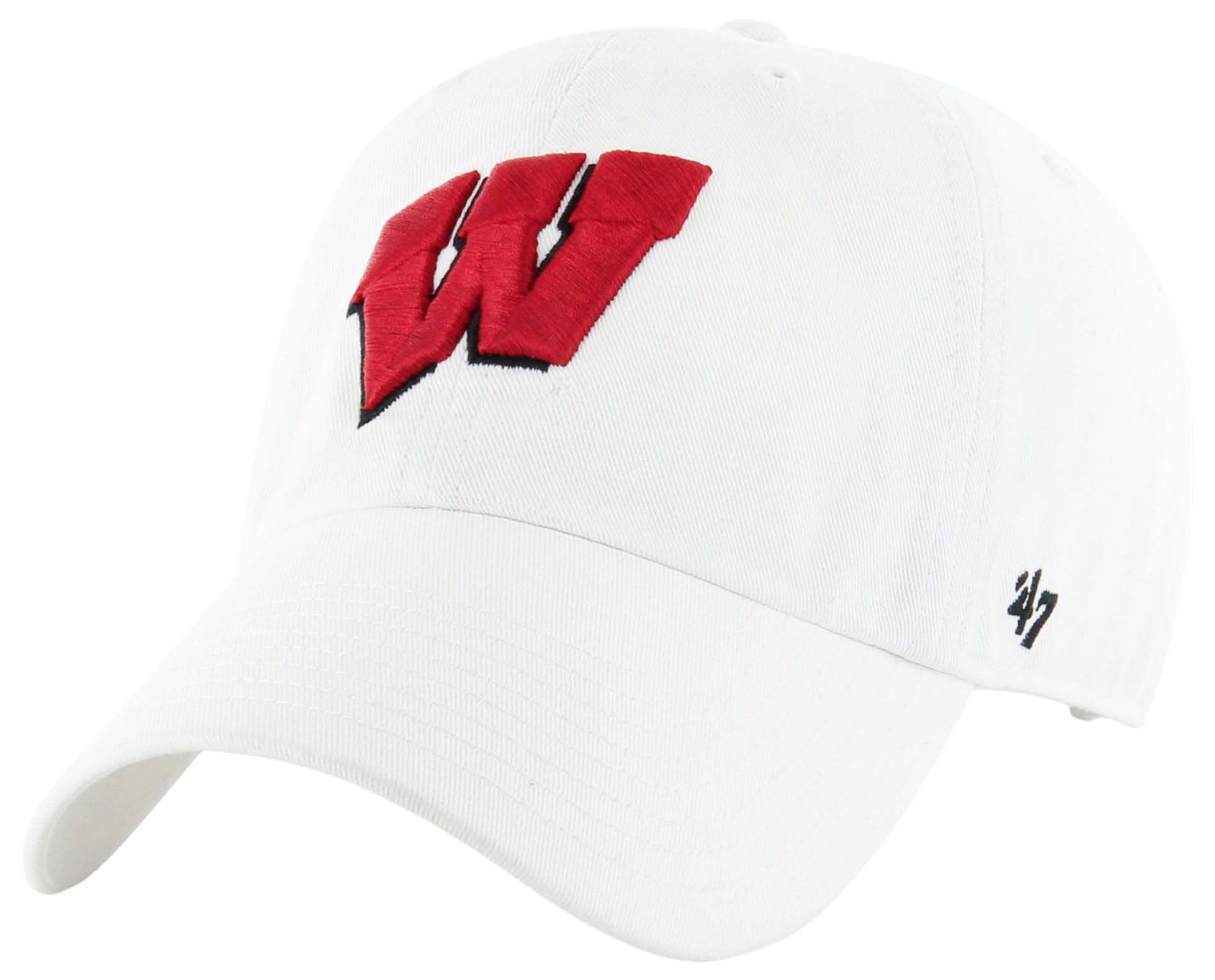 '47 Men's Wisconsin Badgers White Clean Up Adjustable Hat product image