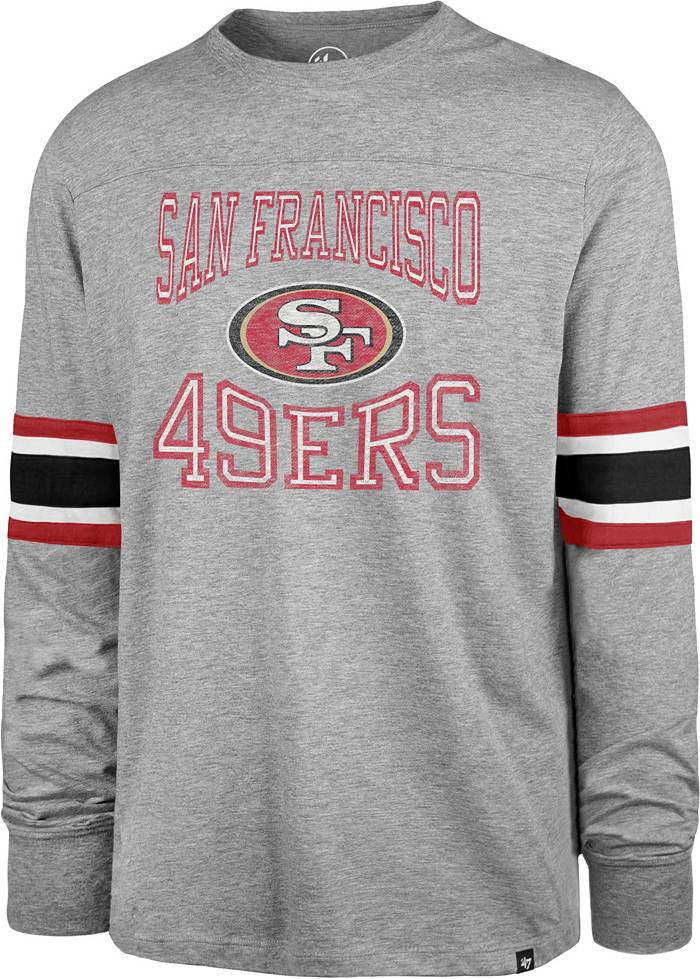 47 Men's San Francisco 49ers Cover 2 Grey Long Sleeve T-Shirt