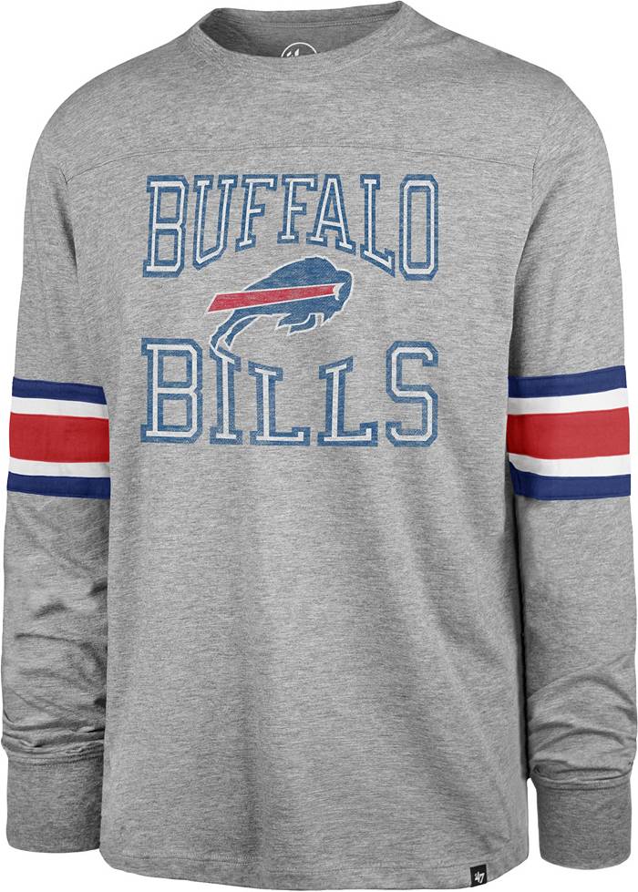 '47 Men's Buffalo Bills Cover 2 Grey Long Sleeve T-Shirt