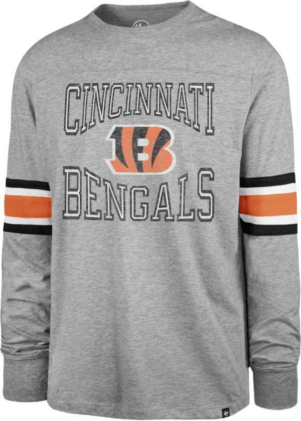 '47 Men's Cincinnati Bengals Cover 2 Grey Long Sleeve T-Shirt