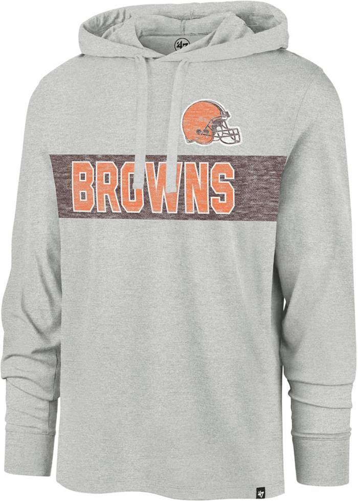 47 Men's Cleveland Browns Grey Franklin Long Sleeve Hooded T-Shirt