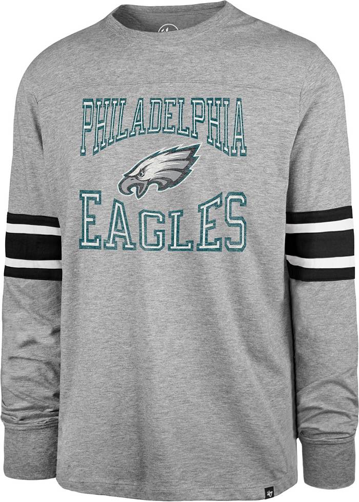 47 Men's Philadelphia Eagles Cover 2 Grey Long Sleeve T-Shirt