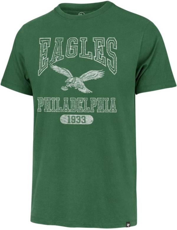 Philadelphia Eagles Helmet Retro T-Shirt | Kelly Green Eagles Apparel from Homage. | Officially Licensed NFL Apparel from Homage Pro Shop.