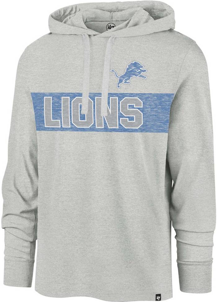 47 Men's Detroit Lions Grey Franklin Long Sleeve Hooded T-Shirt