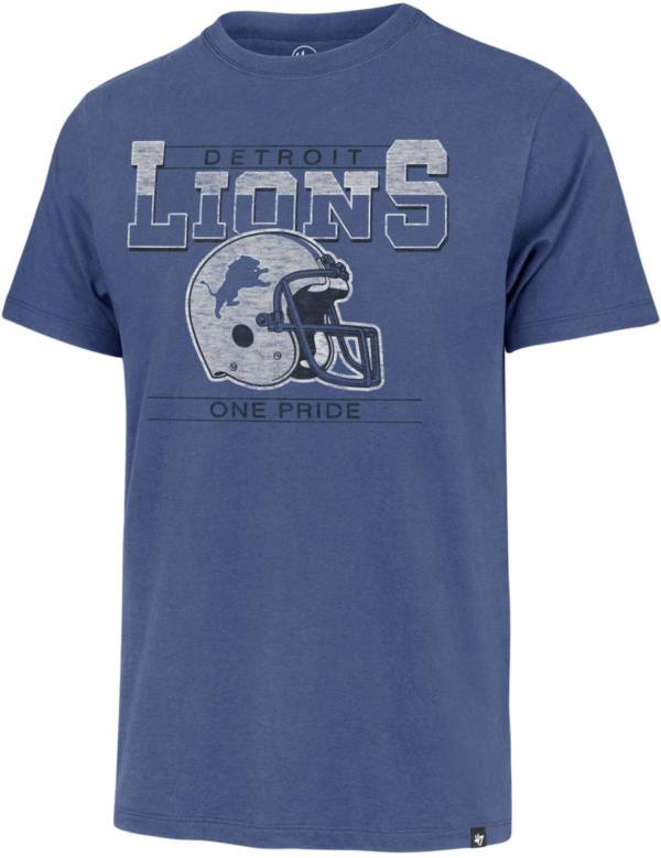 '47 Men's Detroit Lions Cover 2 Grey Long Sleeve T-Shirt