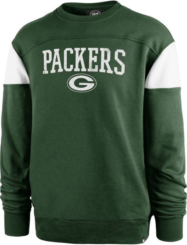 47 Men's Green Bay Packers Groundbreak Green Crew Sweatshirt