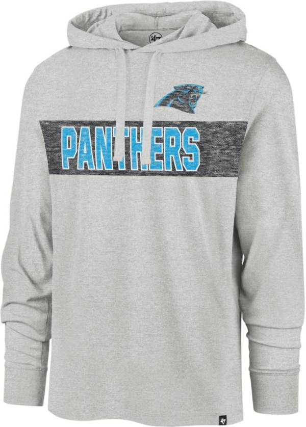 '47 Men's Carolina Panthers Grey Franklin Long Sleeve Hooded T-Shirt product image