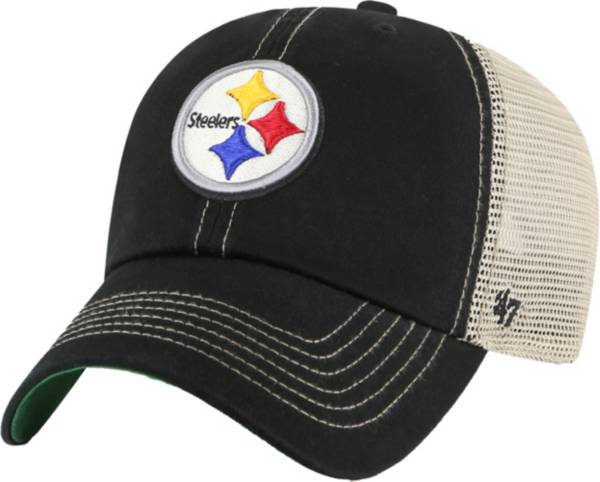 '47 Brown/Natural Pittsburgh Steelers Oil Cloth Trucker Clean Up Adjustable Hat