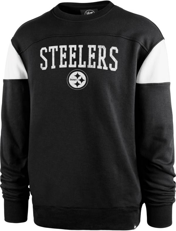 47 Men s Pittsburgh Steelers Groundbreak Black Crew Sweatshirt