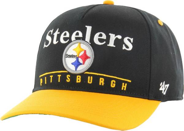 47 Men's Pittsburgh Steelers Super Hitch Throwback Black Adjustable Hat