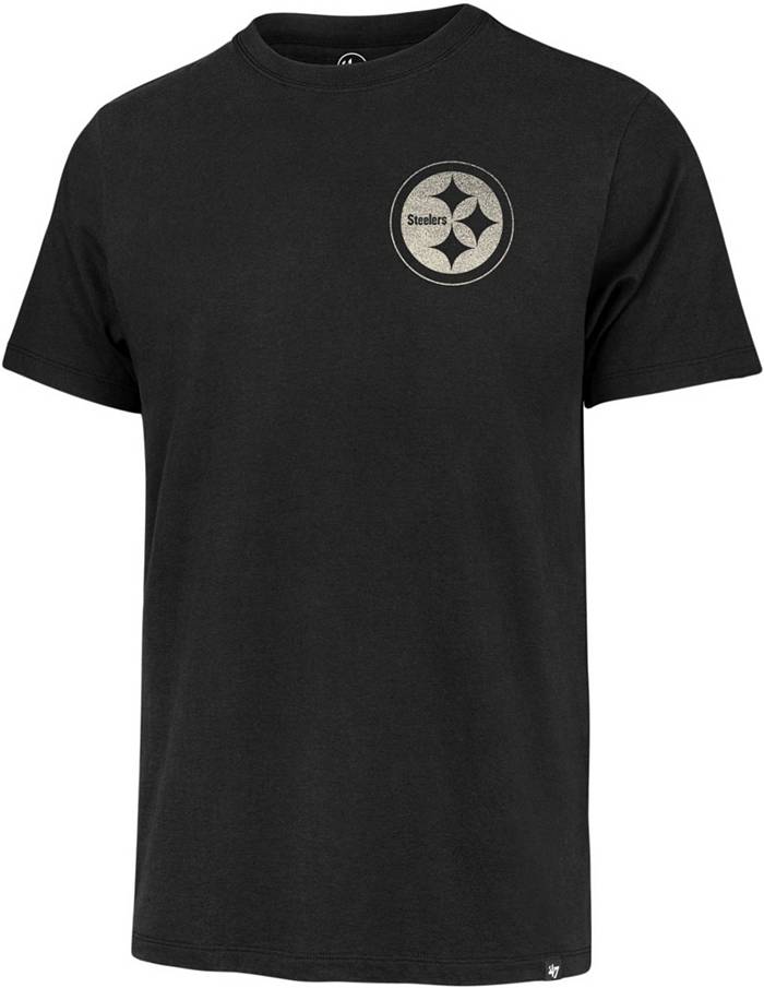 47 Men's Pittsburgh Steelers Turnback Front Black T-Shirt