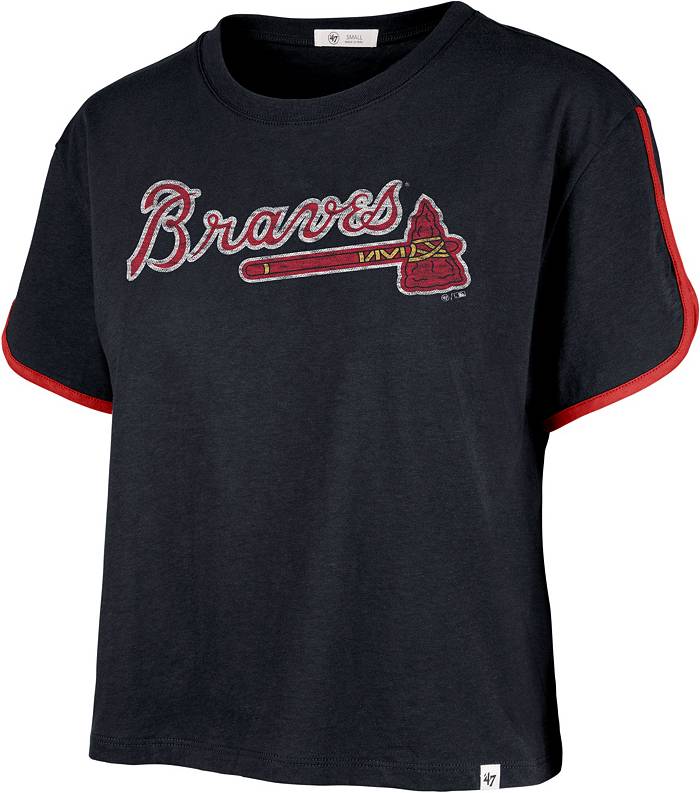 Atlanta Braves '47 Women's Inner Glow Dolly V-Neck Cropped T-Shirt