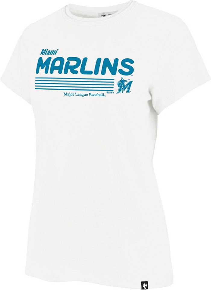 Women's Fanatics Branded White Miami Marlins Play Calling Raglan V-Neck T-Shirt