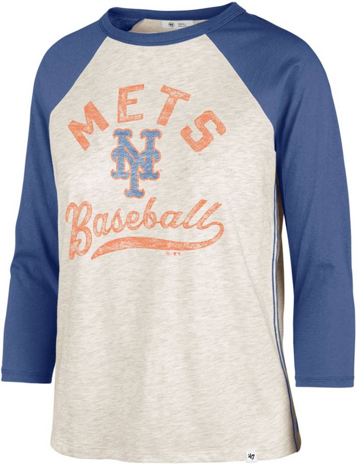 47 Women's New York Mets Cream Retro Daze 3/4 Raglan Long Sleeve T