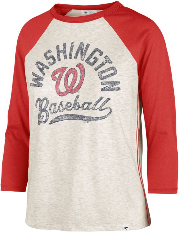 47 Women's Washington Nationals Cream Retro Daze 3/4 Raglan Long Sleeve T- Shirt