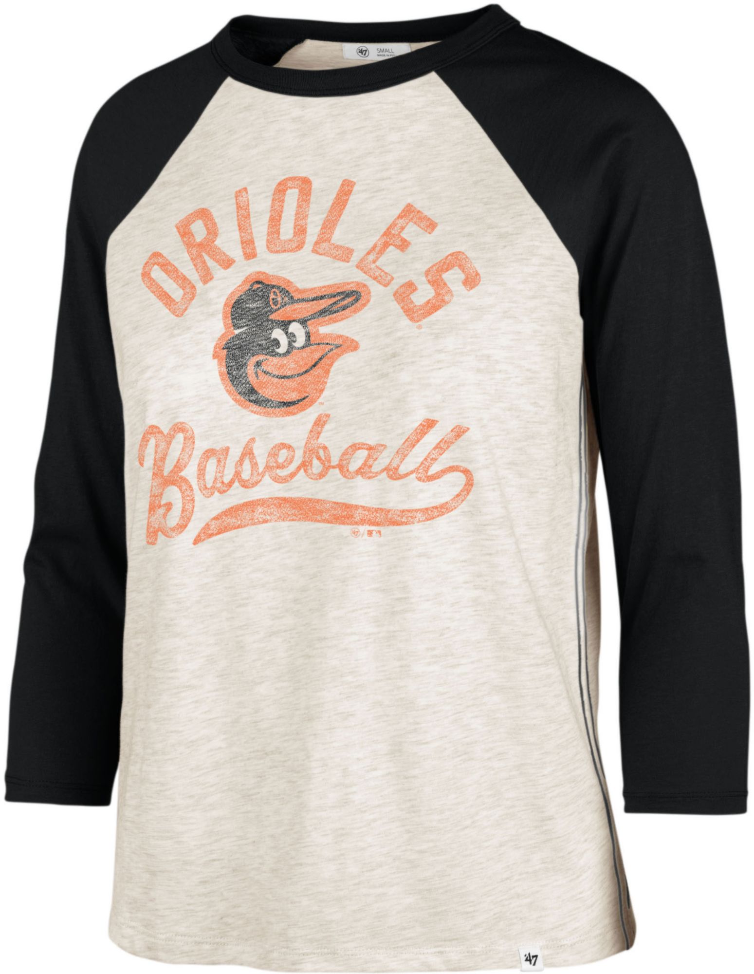 '47 Women's Baltimore Orioles Cream Retro Daze 3/4 Raglan Long Sleeve T-Shirt product image