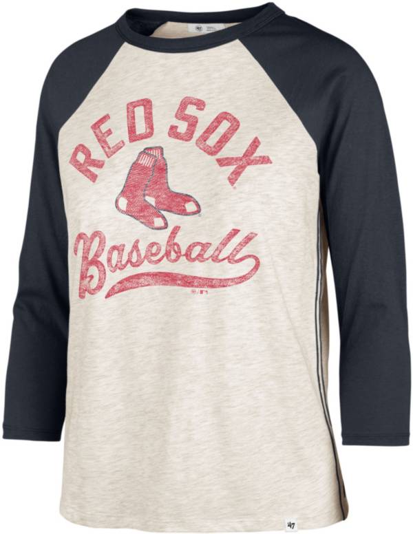 47 Women's Boston Red Sox Cream Retro Daze 3/4 Raglan Long Sleeve T-Shirt