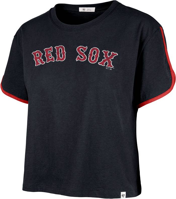 47 Brand Women's Boston Red Sox Navy Wordmark Crop Top