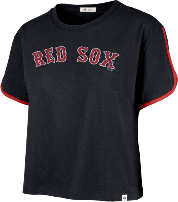 47 Brand Women's Boston Red Sox Navy Wordmark Crop Top | Dick's