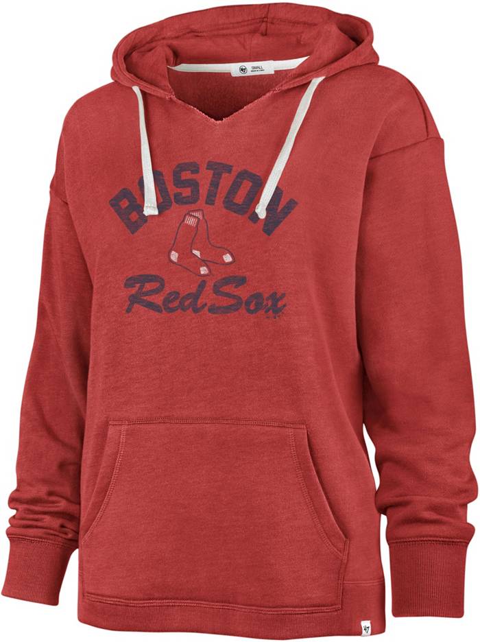 Men's New Era Red Boston Red Sox Raglan Quarter-Zip Hoodie