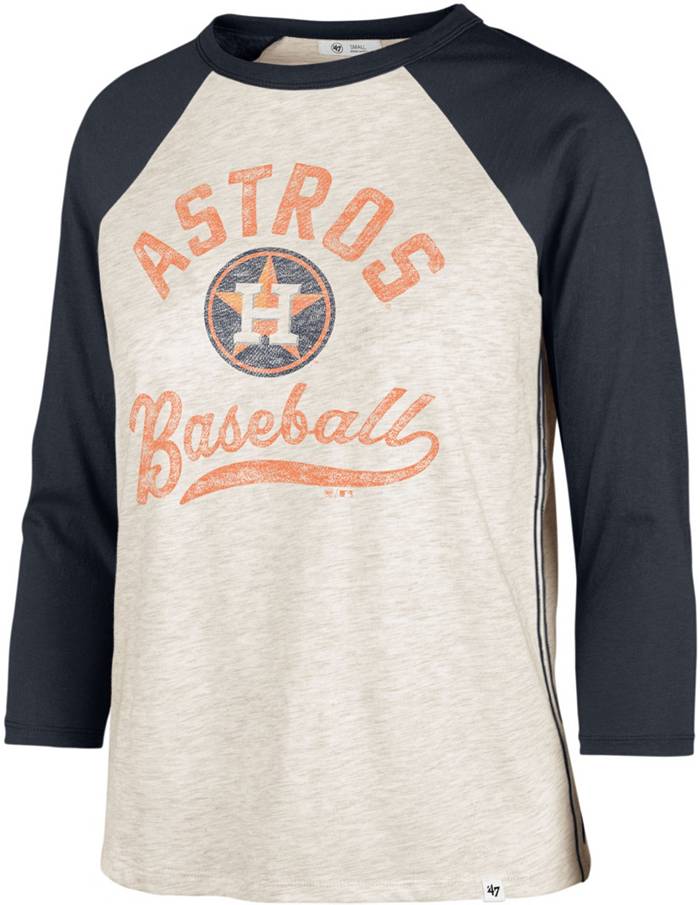 47 Women's Houston Astros Cream Retro Daze 3/4 Raglan Long Sleeve T-Shirt