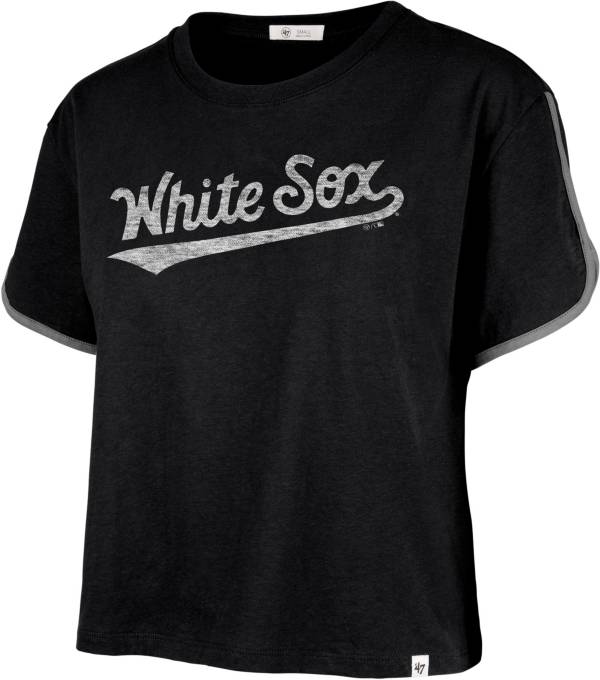 '47 Brand Women's Chicago White Sox Black Wordmark Crop Top product image