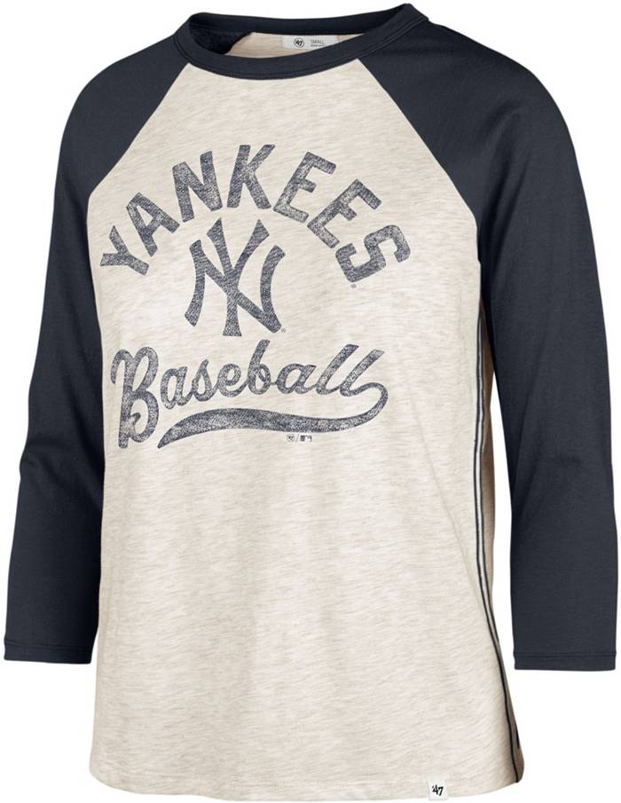 47 Women's New York Yankees Cream Retro Daze 3/4 Raglan Long Sleeve T-Shirt