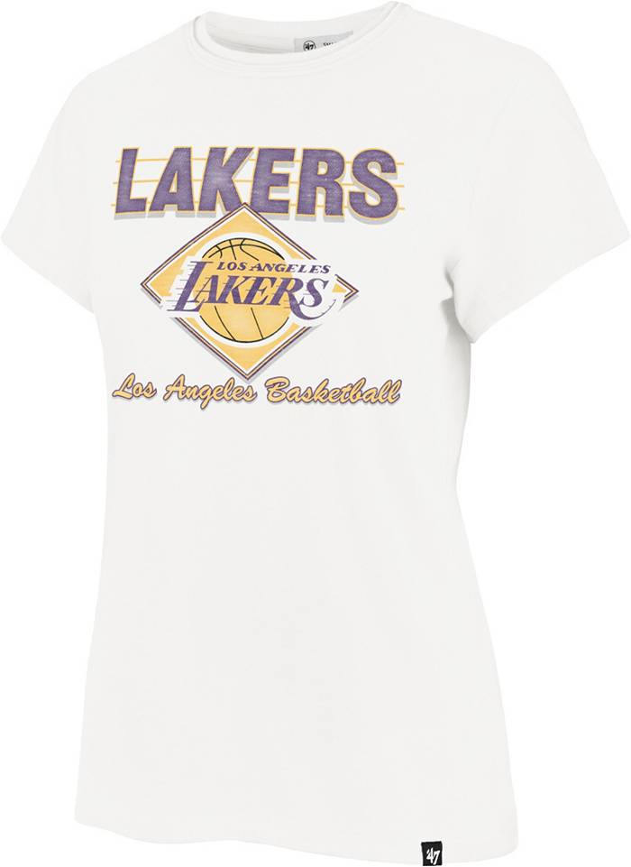 47 Women's Los Angeles Lakers White We Have Heart Frankie T-Shirt, Medium