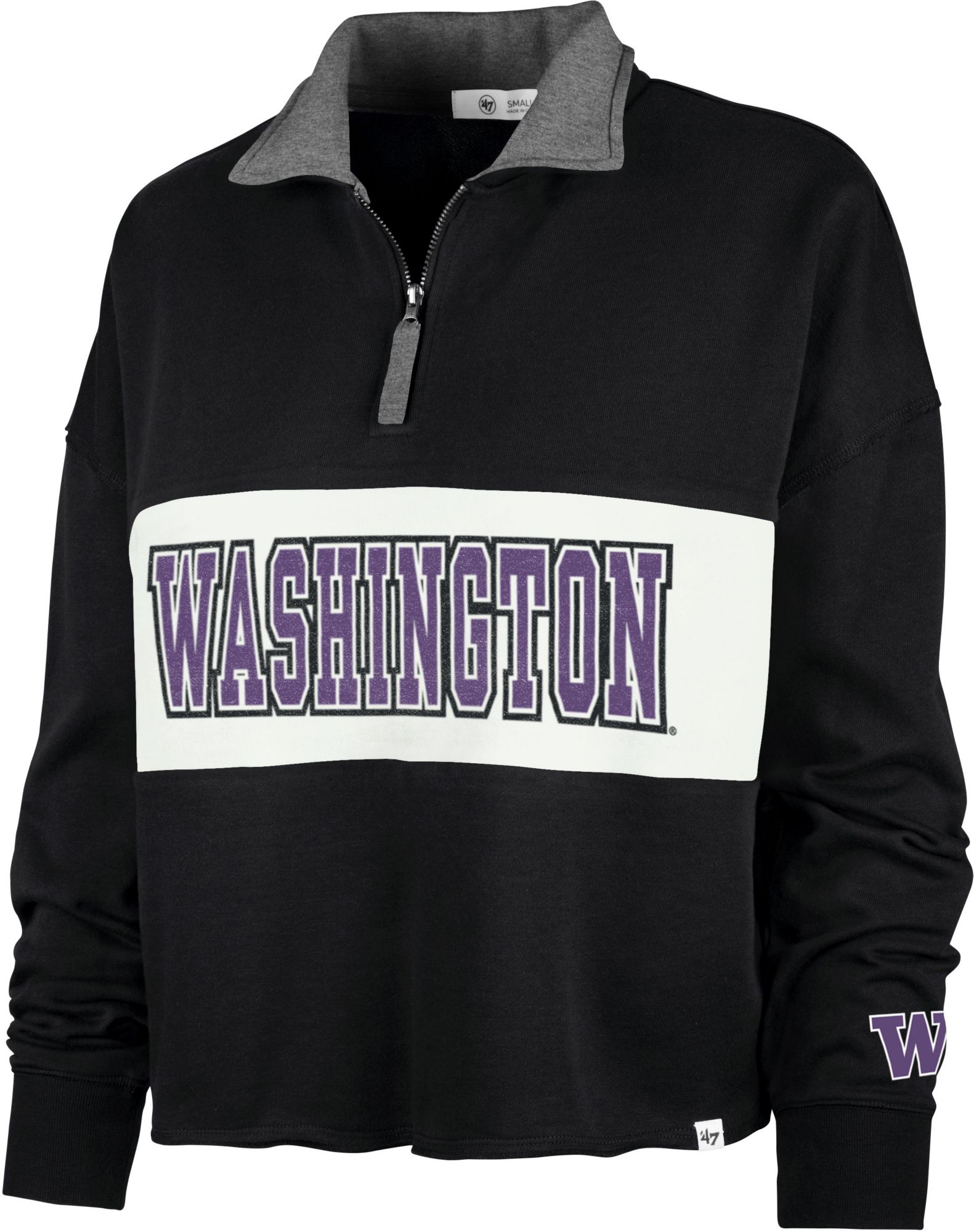 ‘47 Women's Washington Huskies Black Remi 1/4 Zip Pullover