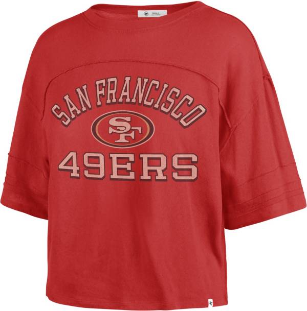 47 Women's San Francisco 49ers Red Half-Moon Crop T-Shirt