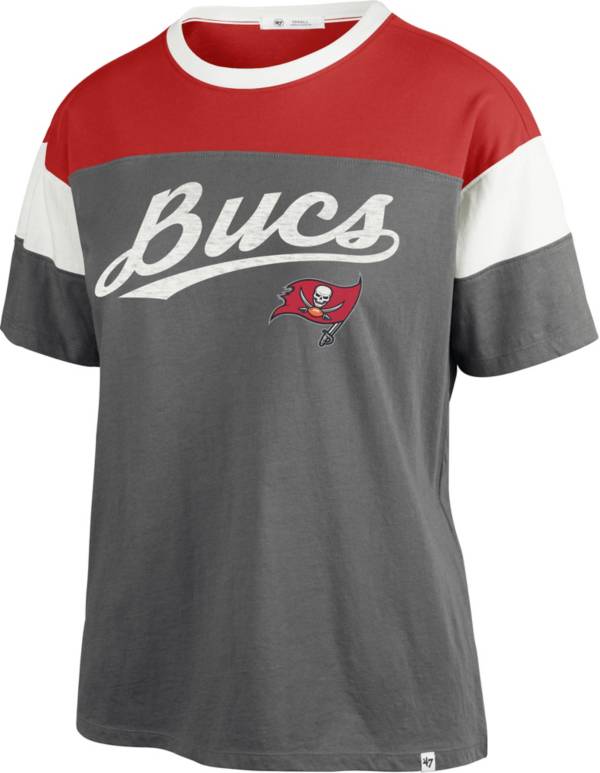 New Era Women's Tampa Bay Buccaneers Space Dye Glitter Red T-Shirt