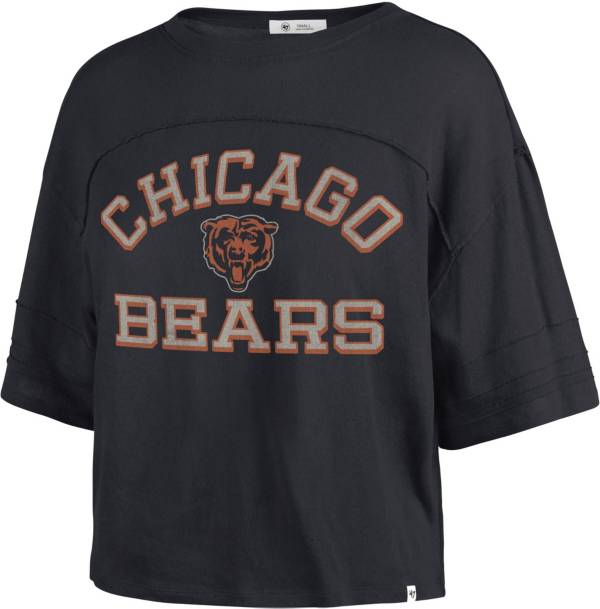 '47 Women's Chicago Bears Blue Half-Moon Crop T-Shirt product image