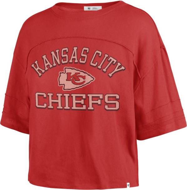 47 Women's Kansas City Chiefs Red Half-Moon Crop T-Shirt