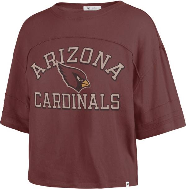 '47 Women's Arizona Cardinals Red Half-Moon Crop T-Shirt product image