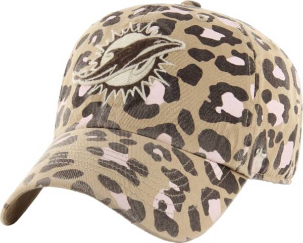 47 Women's Miami Dolphins Bagheera Khaki Clean Up Adjustable Hat