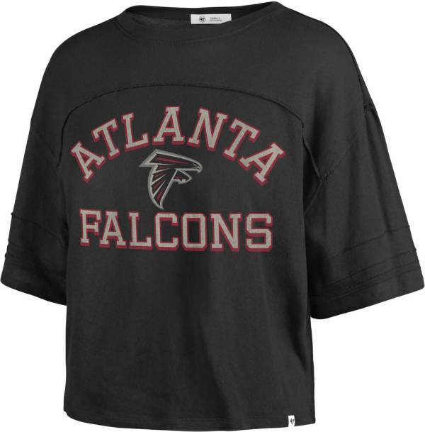'47 Women's Atlanta Falcons Black Half-Moon Crop T-Shirt product image