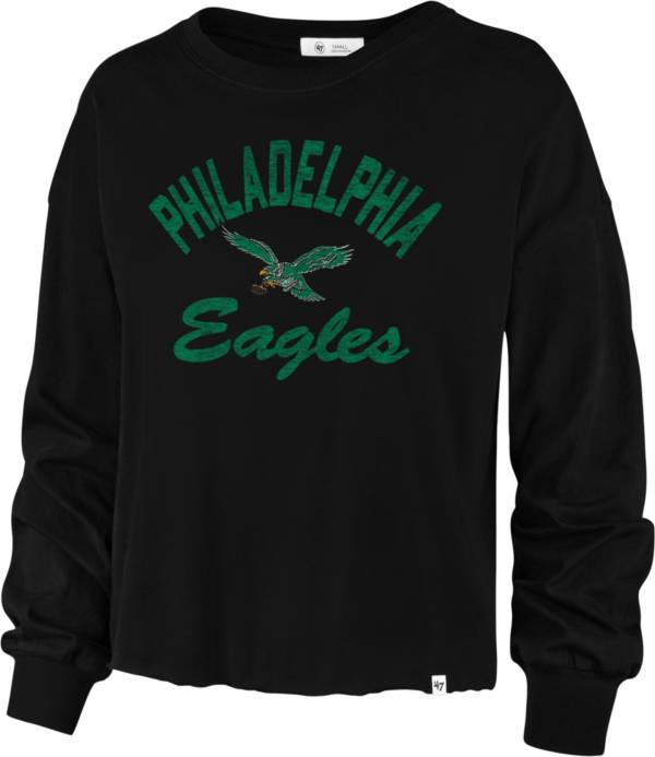 47 Women's Philadelphia Eagles Parkway Legacy Long Sleeve Crop Top