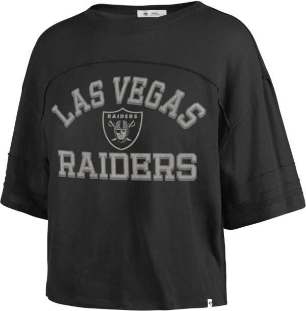 Women's New Era Black Las Vegas Raiders Crop Long Sleeve T-Shirt Size: Extra Large