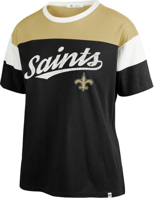 New Era Women's New Orleans Saints Space Dye Glitter Black T-Shirt