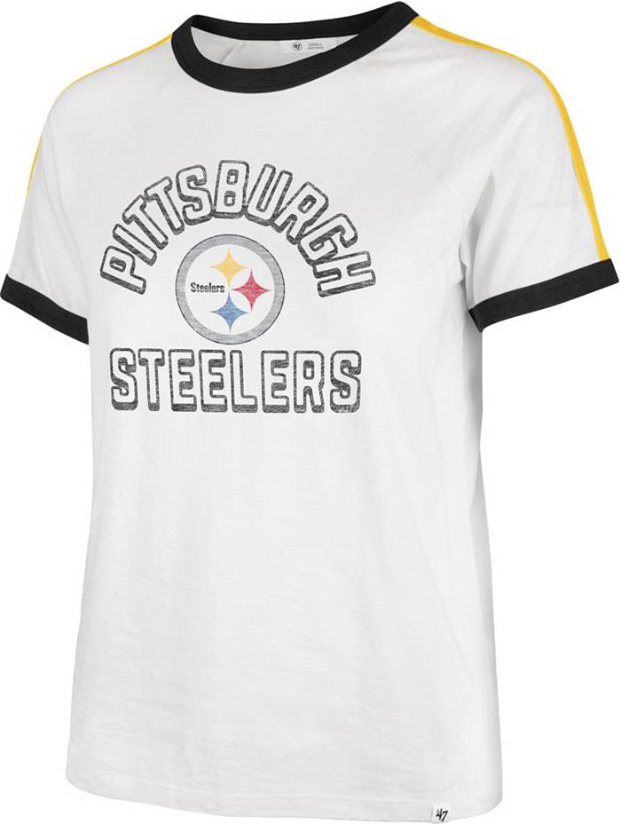 '47 Women's Pittsburgh Steelers Sweet Heat Peyton White T-Shirt