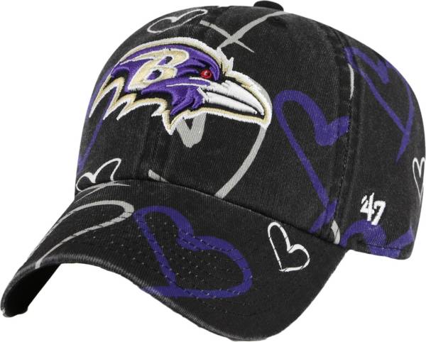 47 Youth Baltimore Ravens Adore Clean Up Black Adjustable Hat