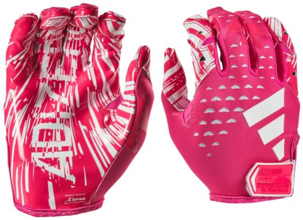 Pink and white football hot sale gloves