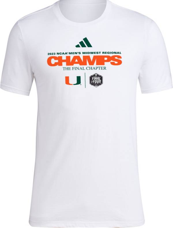 adidas Miami Hurricanes White 2023 Men's Basketball The Final Chapter Final Four Bound Locker Room T-Shirt product image
