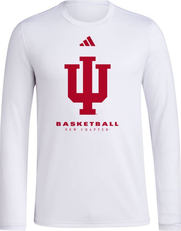 adidas Indiana Hoosiers White 2023 March Madness Basketball New Chapter Bench Long Sleeve T-Shirt product image