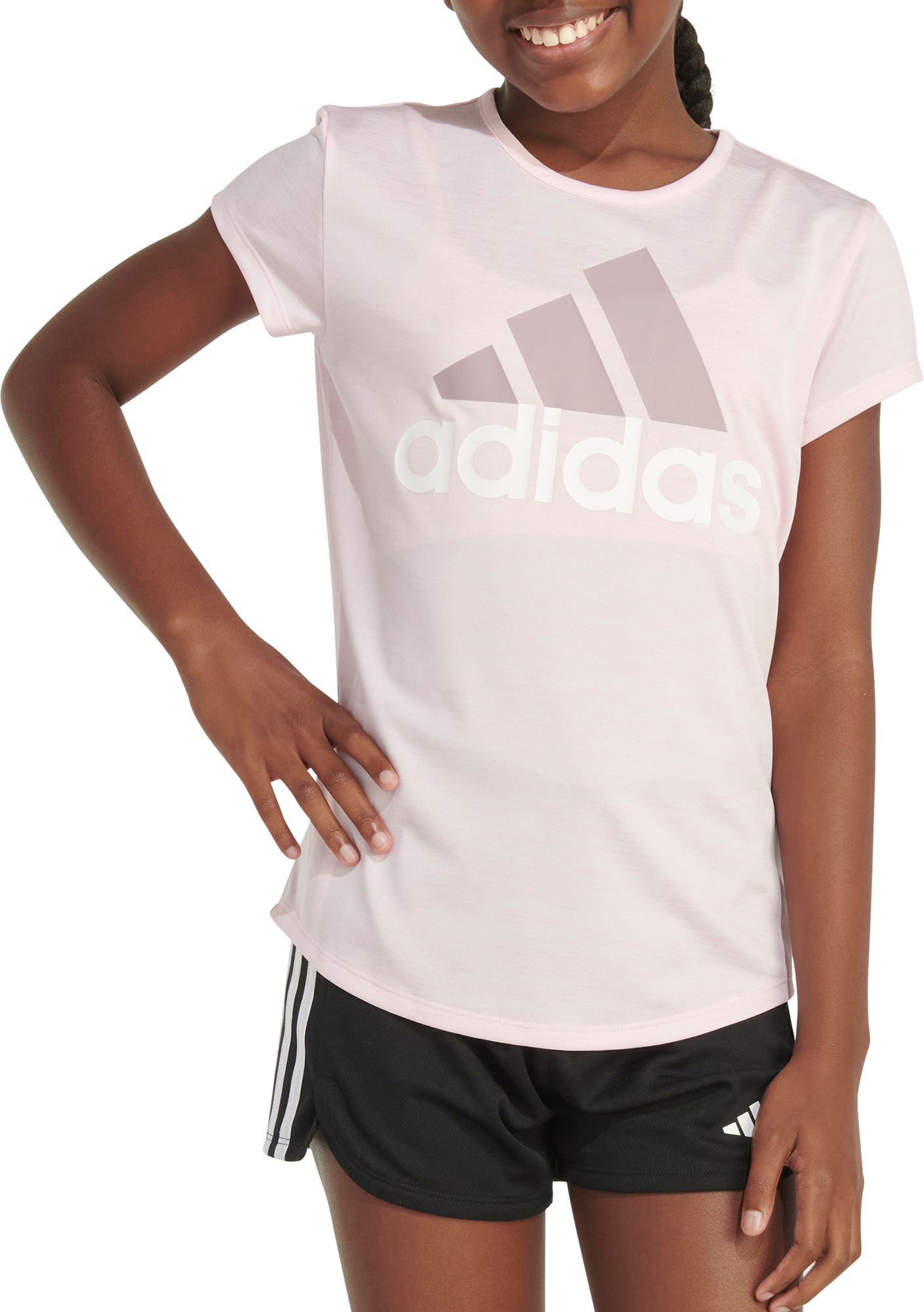 adidas Girls' Essential Polyester Heather T-Shirt