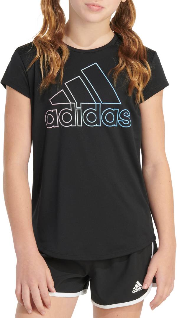 Girls black cheap adidas top