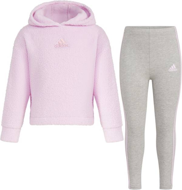 adidas Little Girls' Hooded Sherpa Set