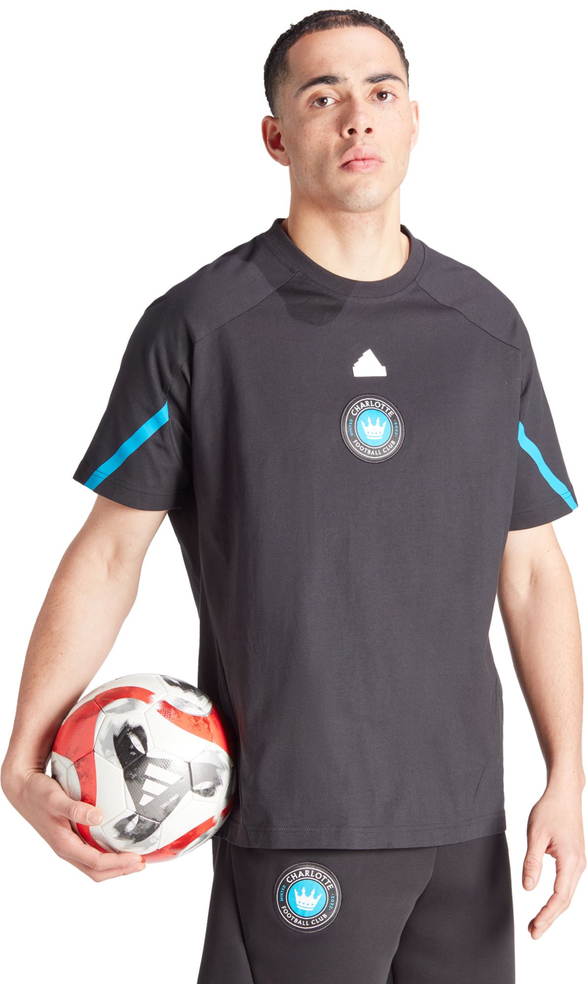 adidas Adult Charlotte FC 2024 Travel Black T-Shirt product image