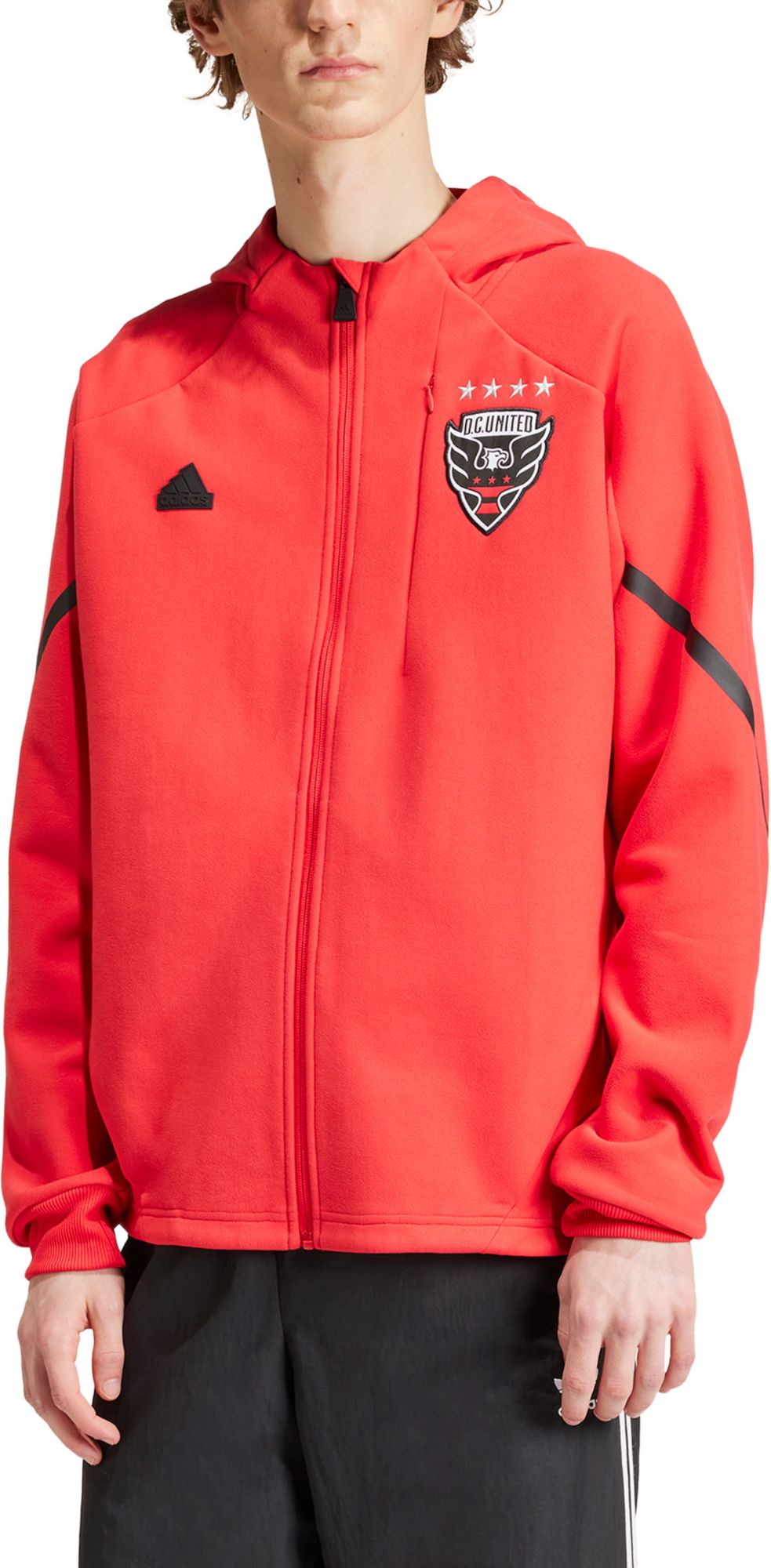 adidas Adult D.C. United 2024 Red Prematch Anthem Jacket